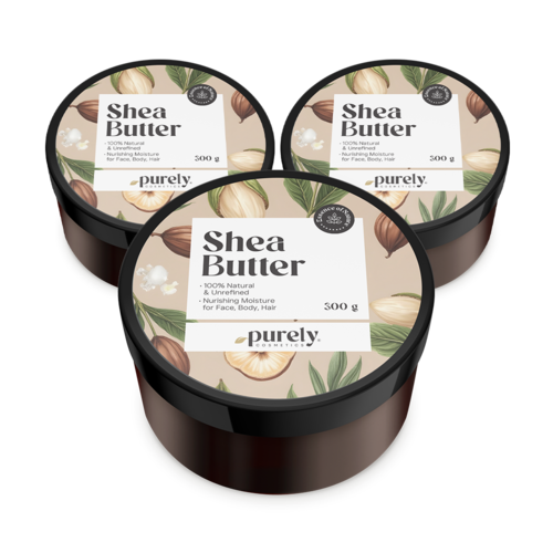 3x Manteiga de karité 100% não refinada, total de 900 g