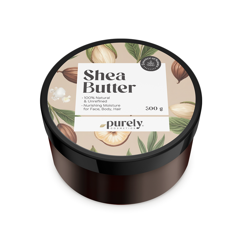 Manteiga de karité não refinada a 100%.