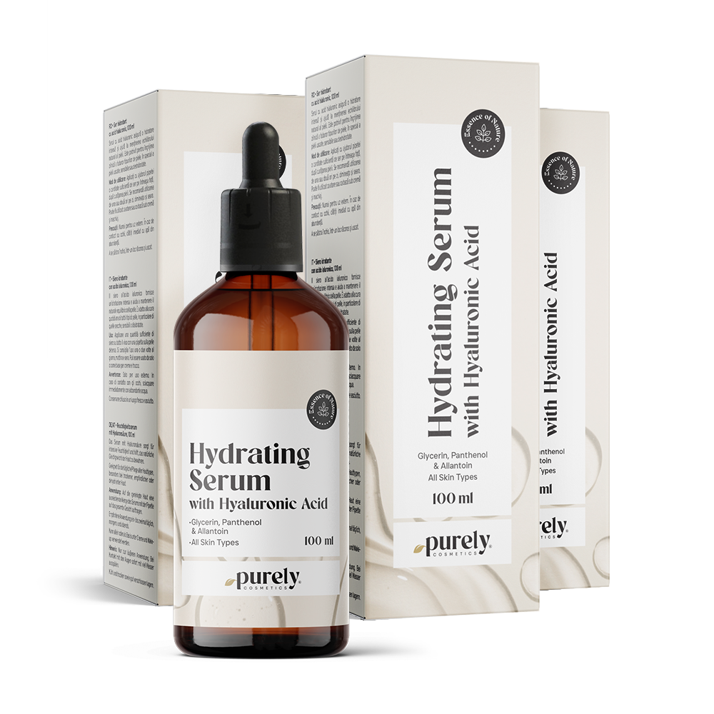 3x Sérum hidratante com ácido hialurónico, total de 300 ml