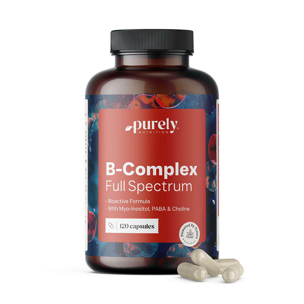 Complexo B - gama completa de vitaminas do complexo B.