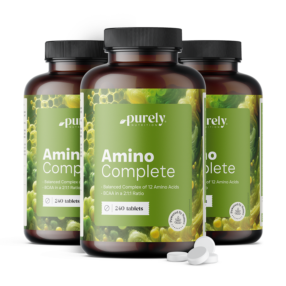 3x Amino Complete – complexo equilibrado de 12 aminoácidos, total de 720 comprimidos